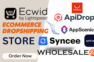 setup ecwid  dropshipping store via alidrop wholsales2b autods syncee appscenic