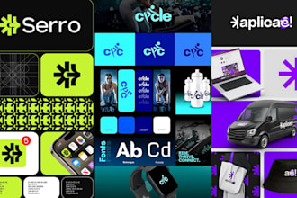 create minimalistic tech logo design with brand identity and brand style guides