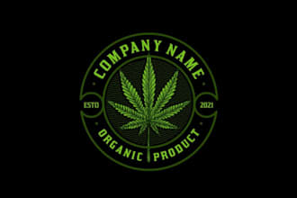 draw modern cannabis cbd weed marijuana cannabis logo
