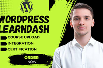 develop learndash course upload certificate designs elementor business website