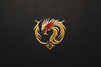 draw unique medieval fantasy game, rpg, mmo game logo