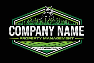 do awesome lawn care and landscaping logo