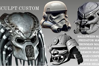 sculpt printable 3d mask 3d helmet oni mask halloween mask futuristic helmet