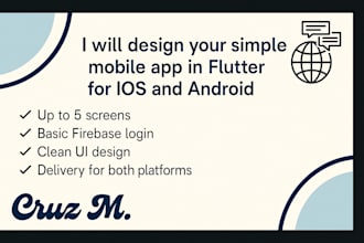 design your simple mobile app in flutter for ios and android