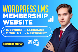 create wordpress lms website with learndash, tutor lms, masterstudy