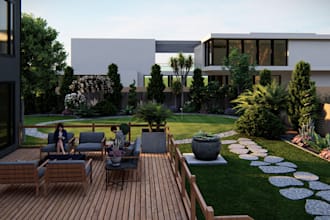 do 3d landscape design terrace design patio design backyard design pool modeling