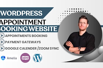 set up wordpress appointment booking using amelia, calendly, square, acuity