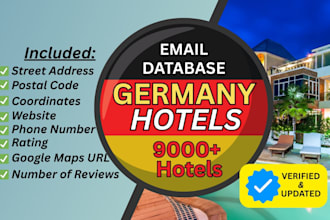 provide a verified b2b email database of hotels in germany