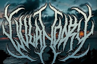 draw  metal, hardcore, heavy metal, black metal band logo