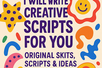 write creative scripts or skit ideas for your videos