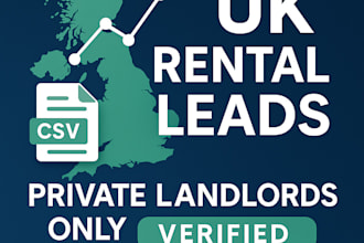 deliver 40 private UK landlord rental leads in CSV format