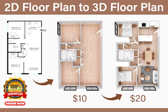 make 2d to 3d floor plan in a short time
