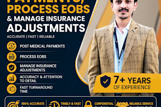 post medical payments, process eobs and manage insurance adjustments