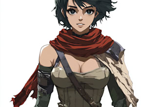 create anime style illustration original character