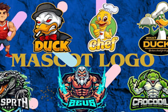 create mascot cartoon logo gaming, twitch and promotion