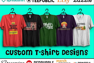 design custom pod t shirt graphics, listing optimization for amazon merch, etsy