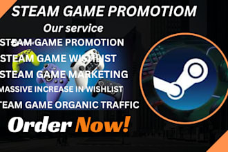 professionally promote your steam game to boost wishlists and traffic gamer