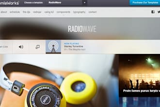 design radio station website, podcast website, playstation, music website