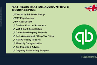 do UK vat registration, UK accountant, do bookkeeping, file UK tax return