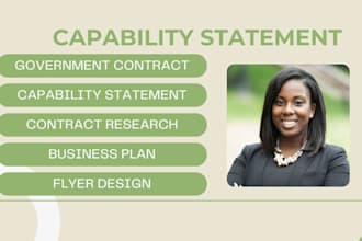 design capability statement, resume, government contract, resume, company profil