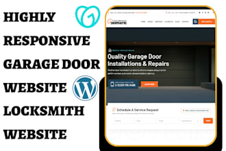 design highly responsive garage door website locksmith website door key website
