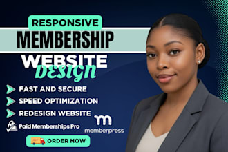 build wordpress membership website, subscription website with memberpress or pmp