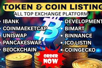 token listing, coin listing, ico listing on coinmarketcap, coingecko, lbank