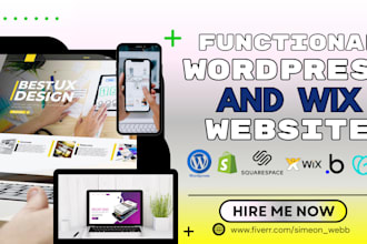 develop wix website for portfolio blog and travel wordpress