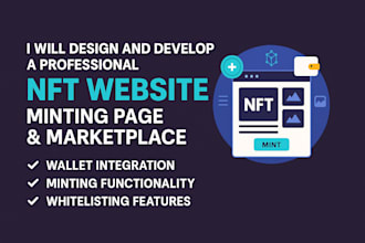 design, developer nft minting website, landing page, smart contract, nft website
