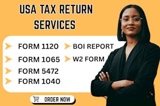 prepare US tax return and fax form 5472, 1120, 1040, 1065, foreign owned llc