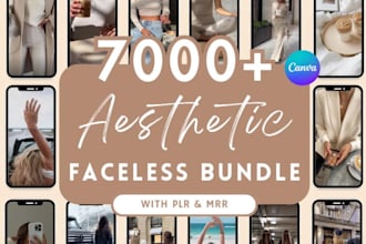 7000 faceless reels bundle, tiktok, aesthetic videos for digital marketing