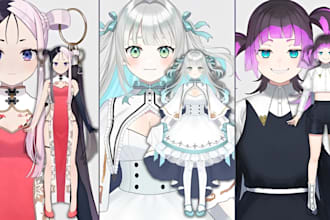 design vtuber model live2d model vtuber commission 2d anime live2d character
