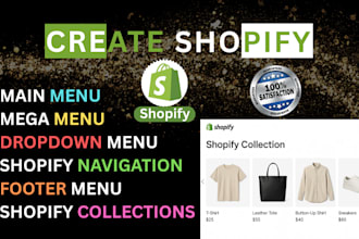 organize shopify mega menu sub collections structured navigation main menu