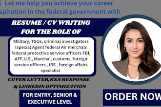 write federal resume for executive, military, civilian, veterans, government