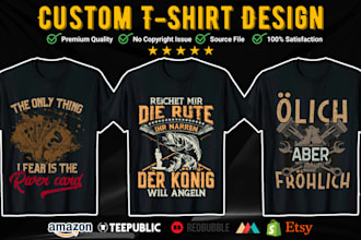 design vintage, funny or personalized t shirts for amazon merch and etsy pod