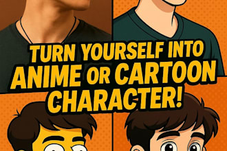 draw a custom stylized portrait in cartoon or anime style