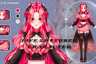 design live 2d vtuber model 2d model character anime 2d vtuber art ready for rig