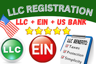 do llc registration in USA, get ein, registered agent and irs filing wyoming llc