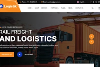 design towing trucking moving logistics cargo shipping courier freight website