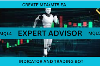 create mt4, mt5 trading bot, expert advisor or custom indicator
