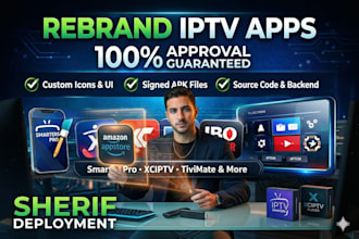create a premium rebranded iptv app for smarters pro and xciptv
