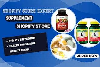 create private a private label supplement shopify store, dropshipping store