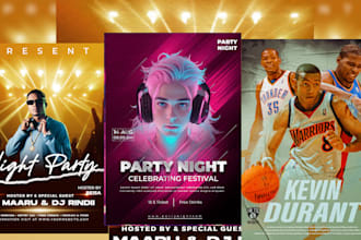 do party music club event sport business flyer design and poster illustration