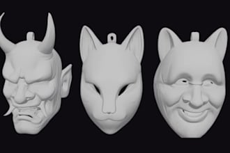 sculpt 3d mask, 3d helmet 3d halloween mask 3d cosplay props, stl file for print