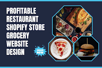 design responsive restaurant shopify store food grocery restaurant website