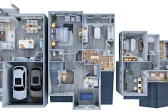 design or redraw 3d floor plan, site plan, master plan for real estate agent