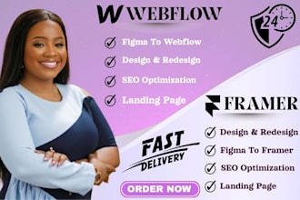 design website with framer figma to framer landing page and webflow development