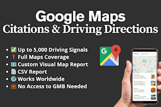 do 5,000 real google maps citations and driving directions for gmb and local SEO