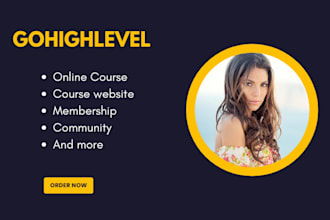 setup gohighlevel online course, course website, membership, community