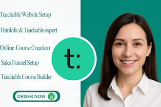 teachable expert,online course creation,teachable website setup,sales funnel